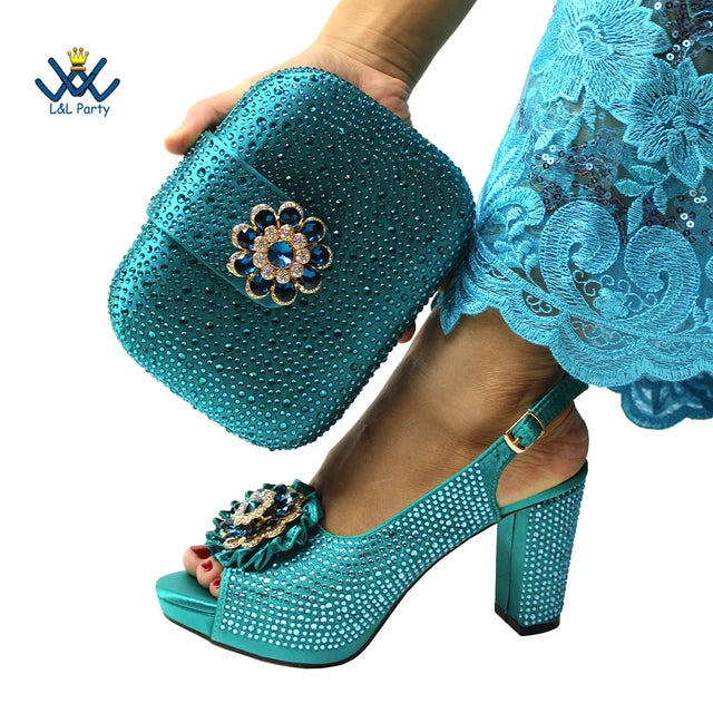 Design Peep Toe African-inspired Wedding Shoe/Purse combo