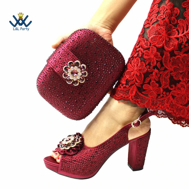 Design Peep Toe African-inspired Wedding Shoe/Purse combo