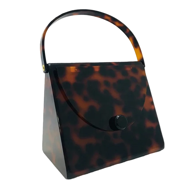 Acrylic Evening Bags - Amber Leopard
