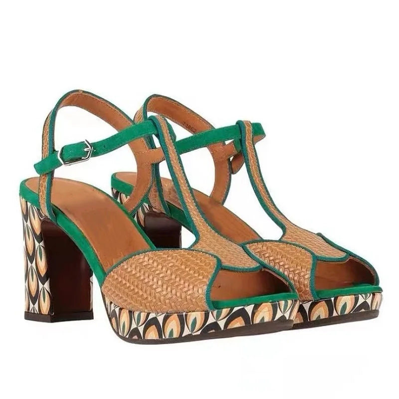 JOCHEBED HU Genuine Leather Platform Sandals