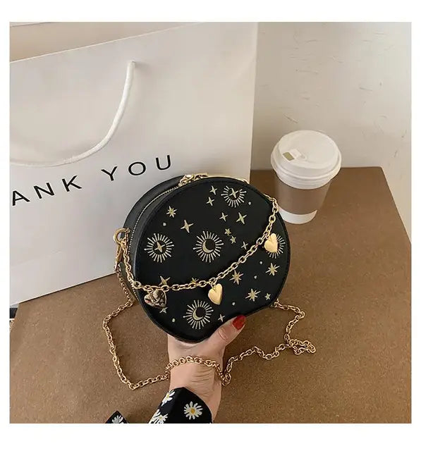 Fashion Starry Sky Round Crossbody Bag