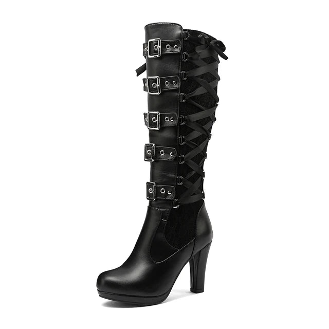 Diane Lockhart Belt Buckle Knee High Boots