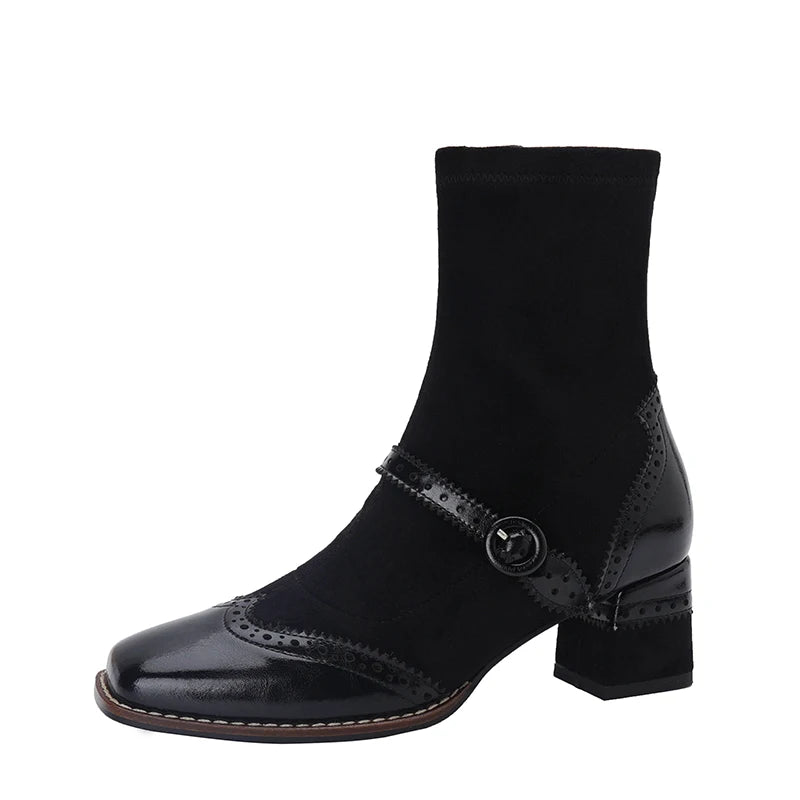 Genuine Leather Mary Jane Boots