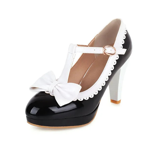 Lolita Mary Jane Shoes - Sweet Bowknot Ruffles