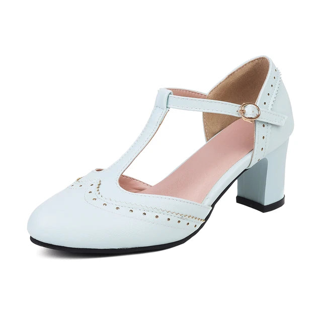 Women Shoes T-strap High Heel Shoes