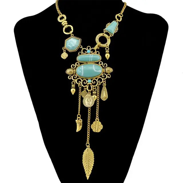 Bohemian Collier Femme Tassel Maxi Coin Neck Chain