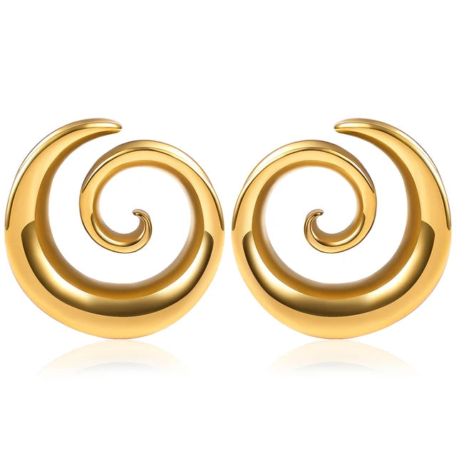 Doearko 2PCS Cool Stainless Steel Ear Tunnels Plugs