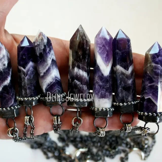 Amethyst Crescent Moon Necklace