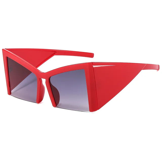 Half-Frame Square Oversize Sun Glasses