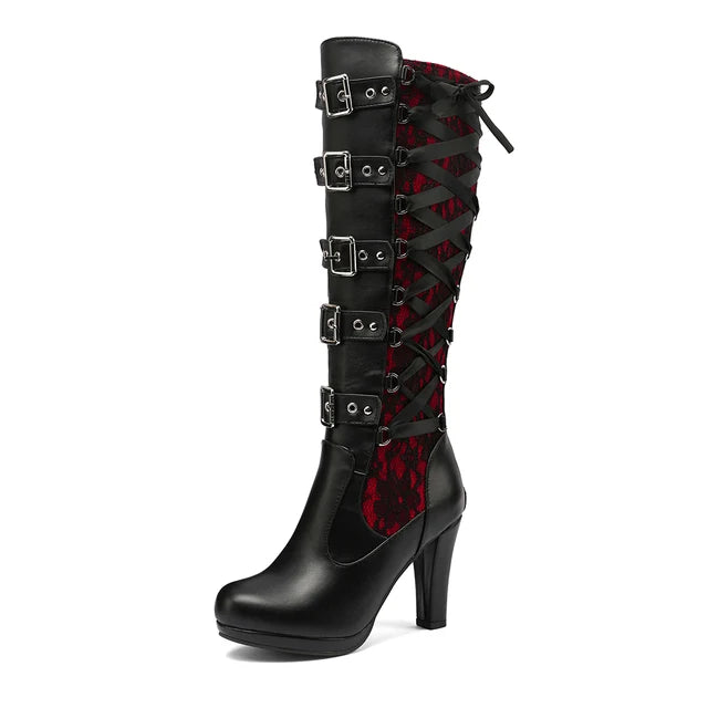 Diane Lockhart Belt Buckle Knee High Boots