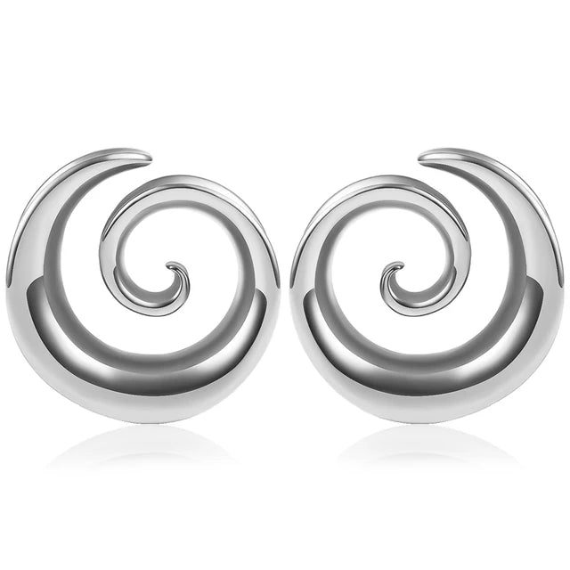 Doearko 2PCS Cool Stainless Steel Ear Tunnels Plugs