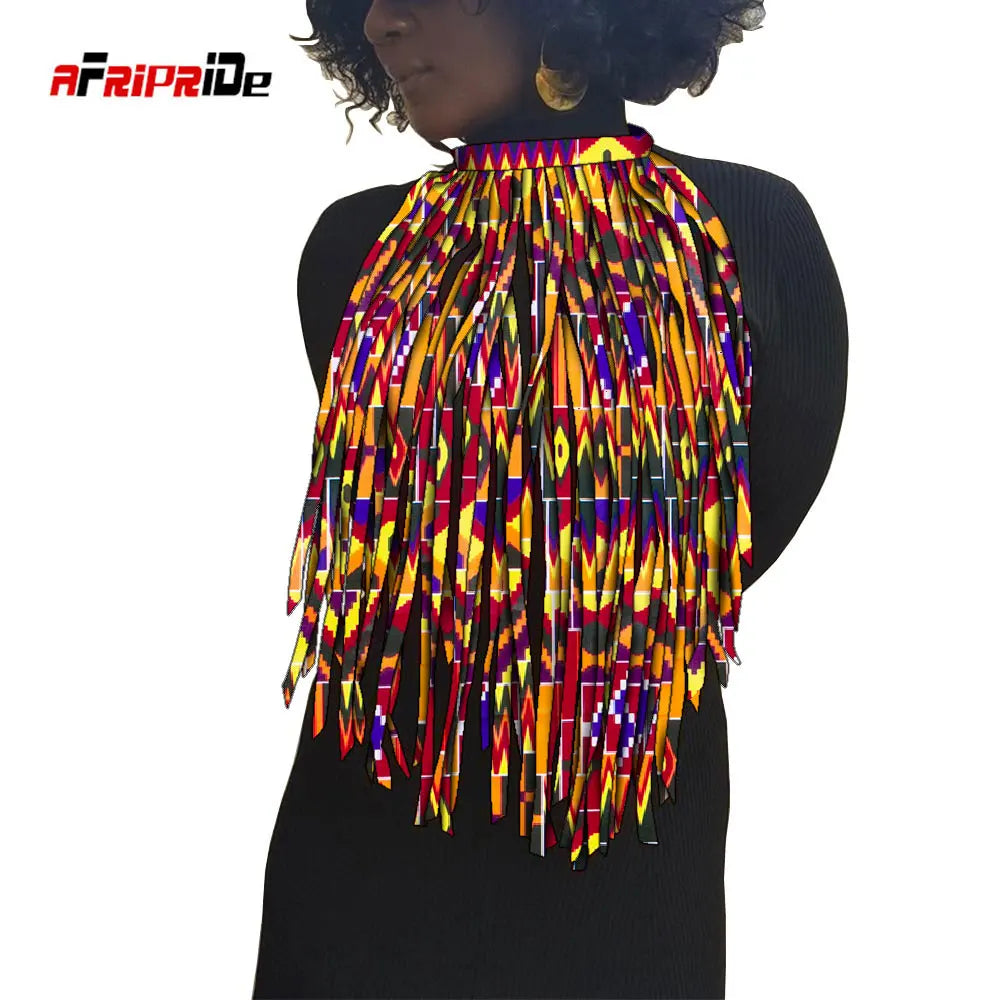 African Print Tassel Necklace