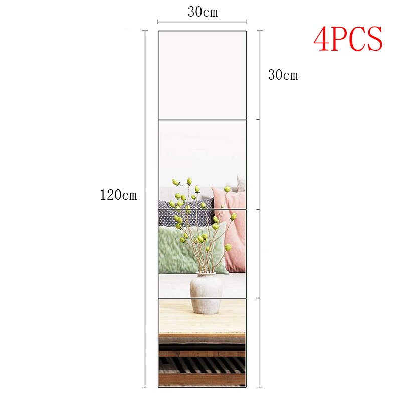 4pcs 3d Self-adhesive Mirror Stickers - Mirror Stickers