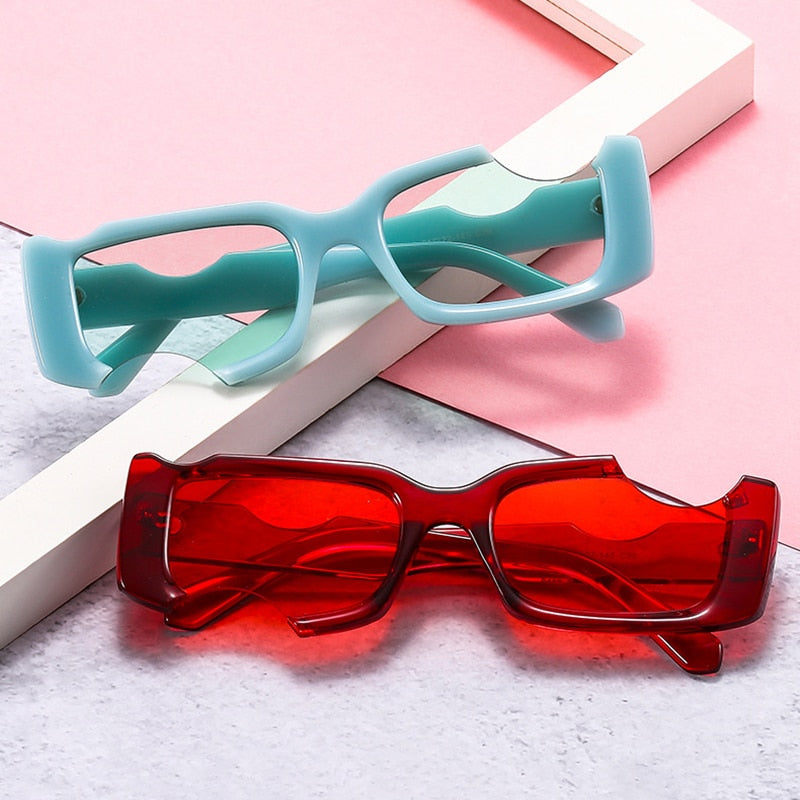 SO&EI Ins Rectangle Sunglasses - Vintage Candy Color Eyewear UV400 Sunglasses