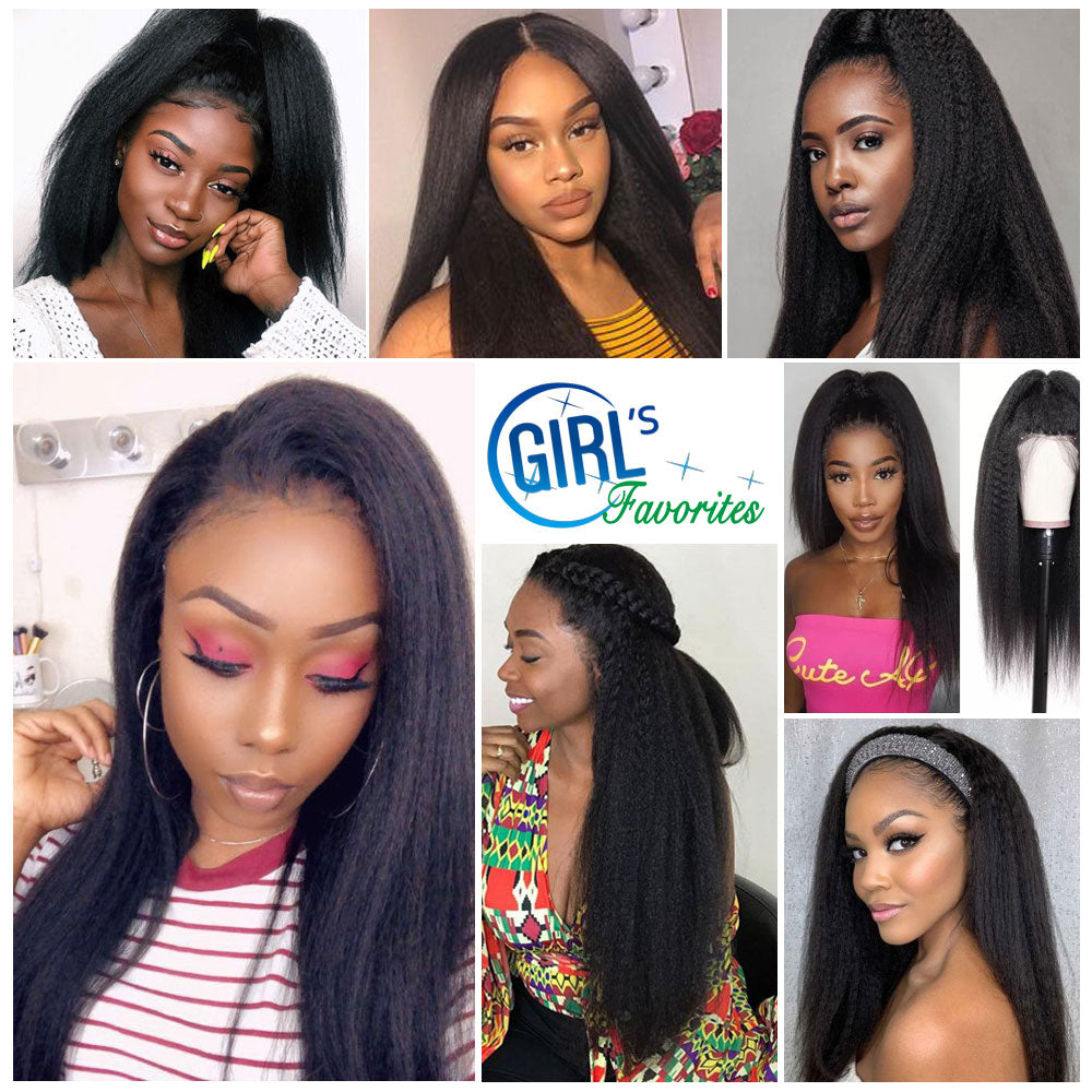 10a Grade Brazilian Human Hair Wigs 250 Density 13x4 Kinky Straight - your-beauty-matters