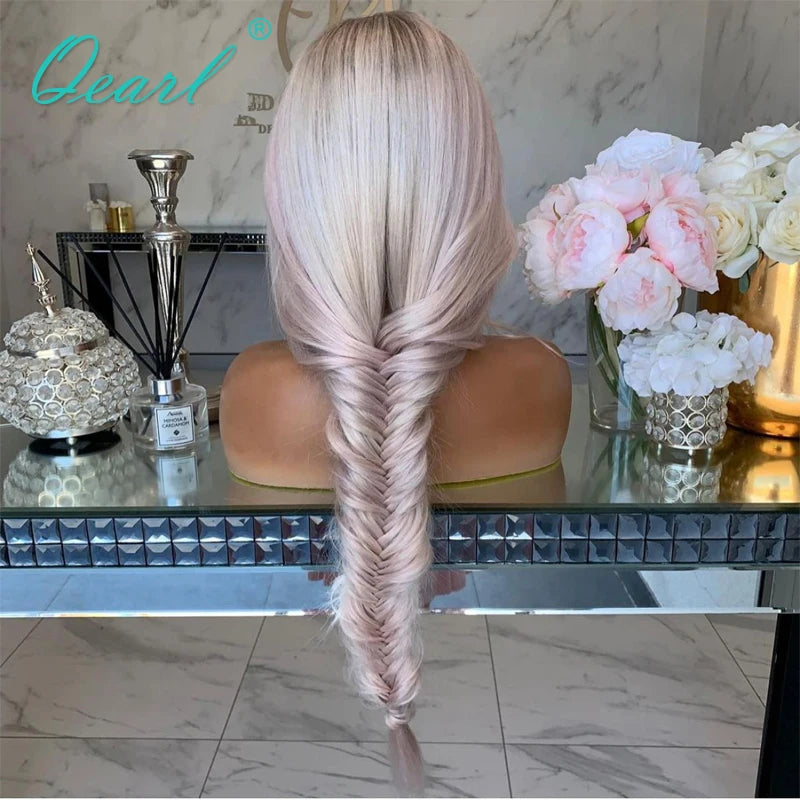 Icy Pink Full Lace Wigs Human Hair HD Lace Frontal -Qearl