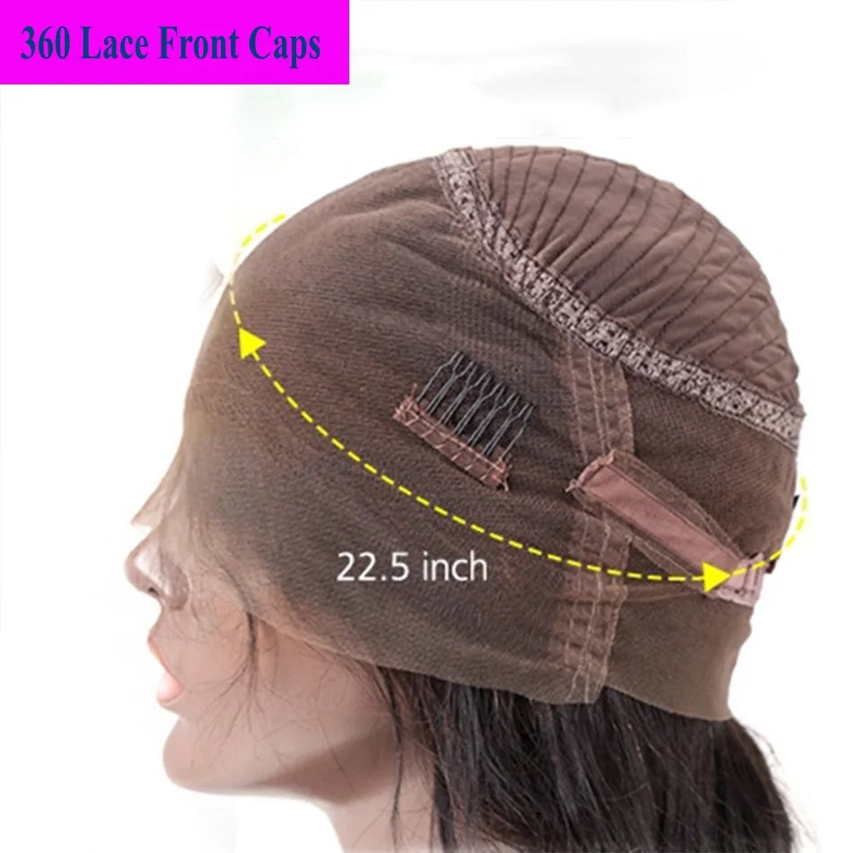 Ombre Dark Roots Silky Straight Red Copper Brown Human Hair Glue less Pre Plucked Lace Frontal Wigs