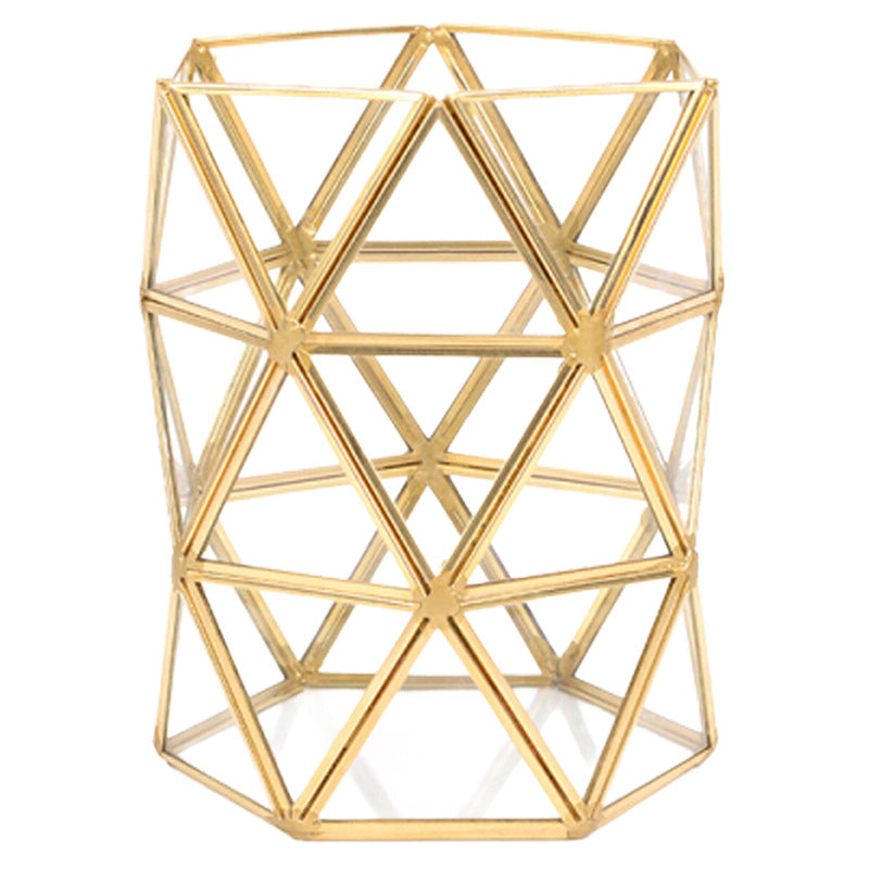 Gold beauty brush makeup brush storage bucket - your-beauty-matters