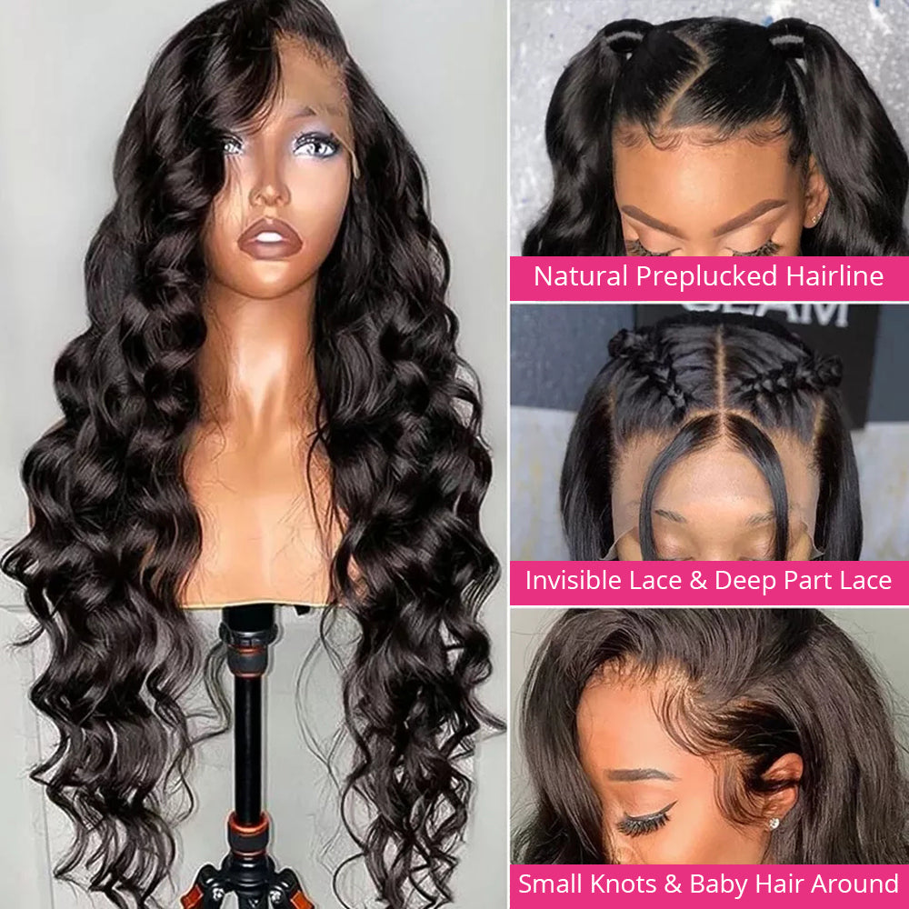 13x4 Glueless Lace Front Human Hair Wigs Loose Deep Wave Wig - your-beauty-matters