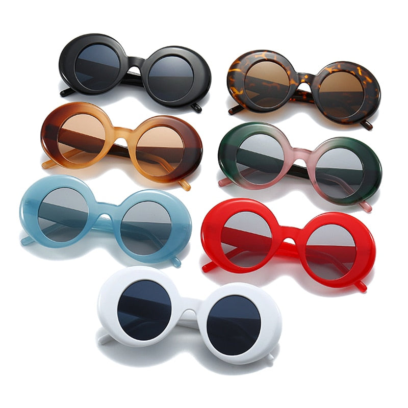 SO&EI Retro Oversized Oval Punk Sunglasses