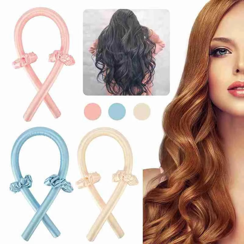 Heatless Curling Rod Curls Silk Ribbon Curlers Sleeping Soft Headband Wave - your-beauty-matters
