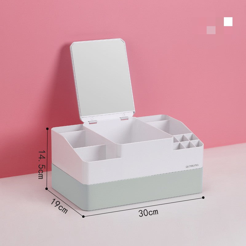 Plastic box with mirror vanity mask lipstick rack - your-beauty-matters