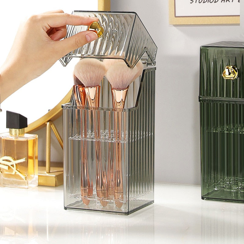 Luxury Makeup Brushes Organizer With Lid