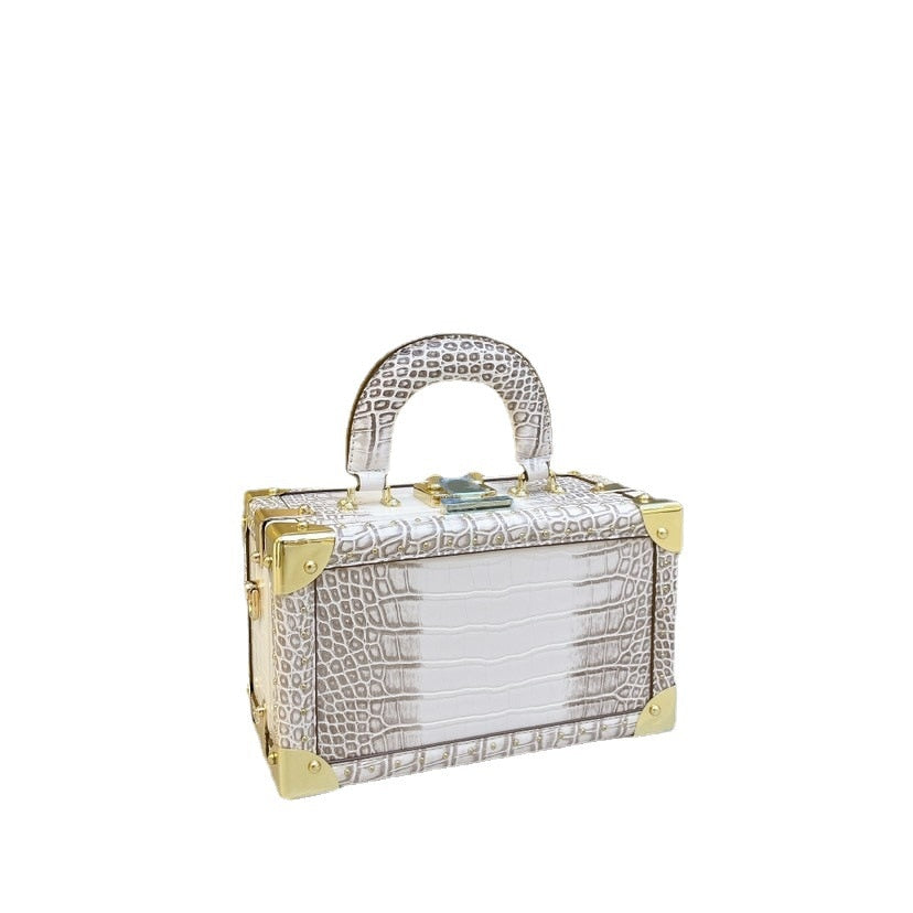 PU Leather Stone Pattern Box Purse