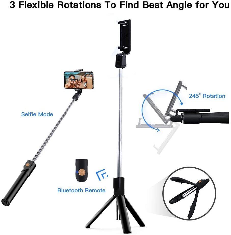 Extendable Selfie Stick Monopod Tripod Wireless Remote Shutter For Cell Phone - your-beauty-matters