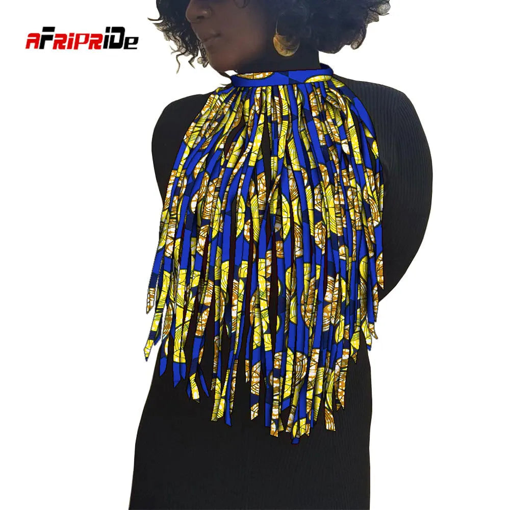 African Print Tassel Necklace