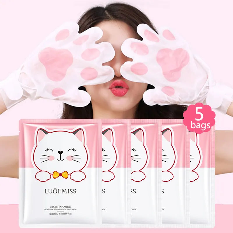 Niacinamide Goat Milk Rejuvenation Cat Moisturizing Hand Mask