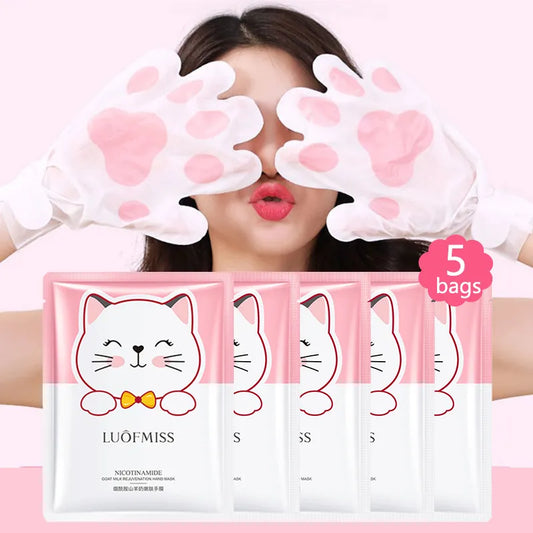 Niacinamide Goat Milk Rejuvenation Cat Moisturizing Hand Mask