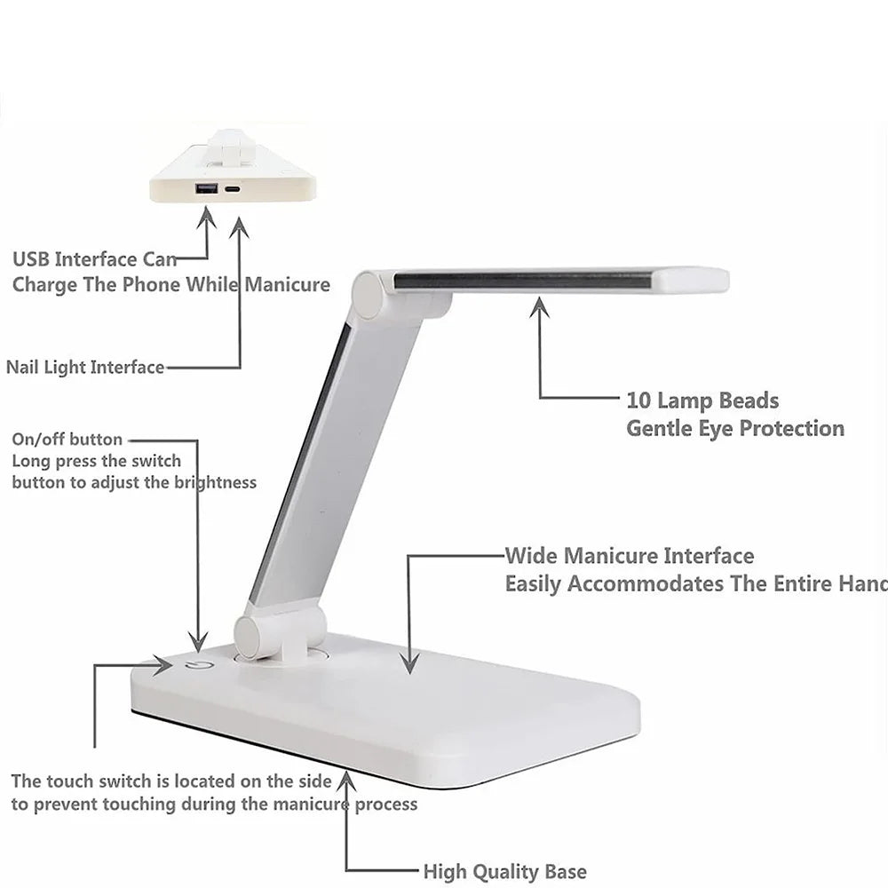 Portable Fold Nail Dryer UV Led Light Lamp