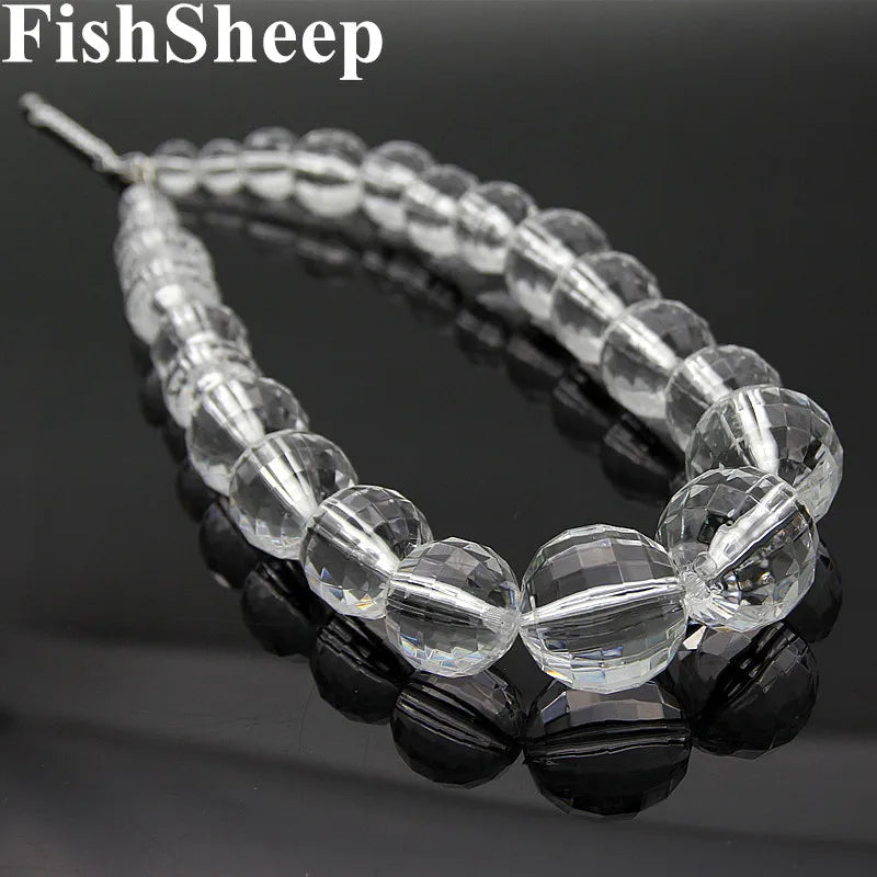 FishSheep Statement Clear Big Acrylic Ball Choker