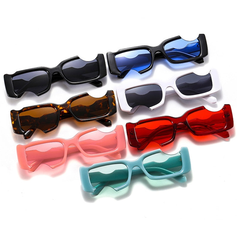 SO&EI Ins Rectangle Sunglasses - Vintage Candy Color Eyewear UV400 Sunglasses