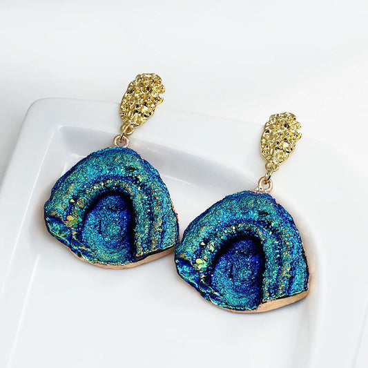 AENSOA Vintage Abstract Simulated Natural Stone Dangle Earrings