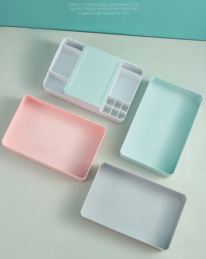 Plastic box with mirror vanity mask lipstick rack - your-beauty-matters
