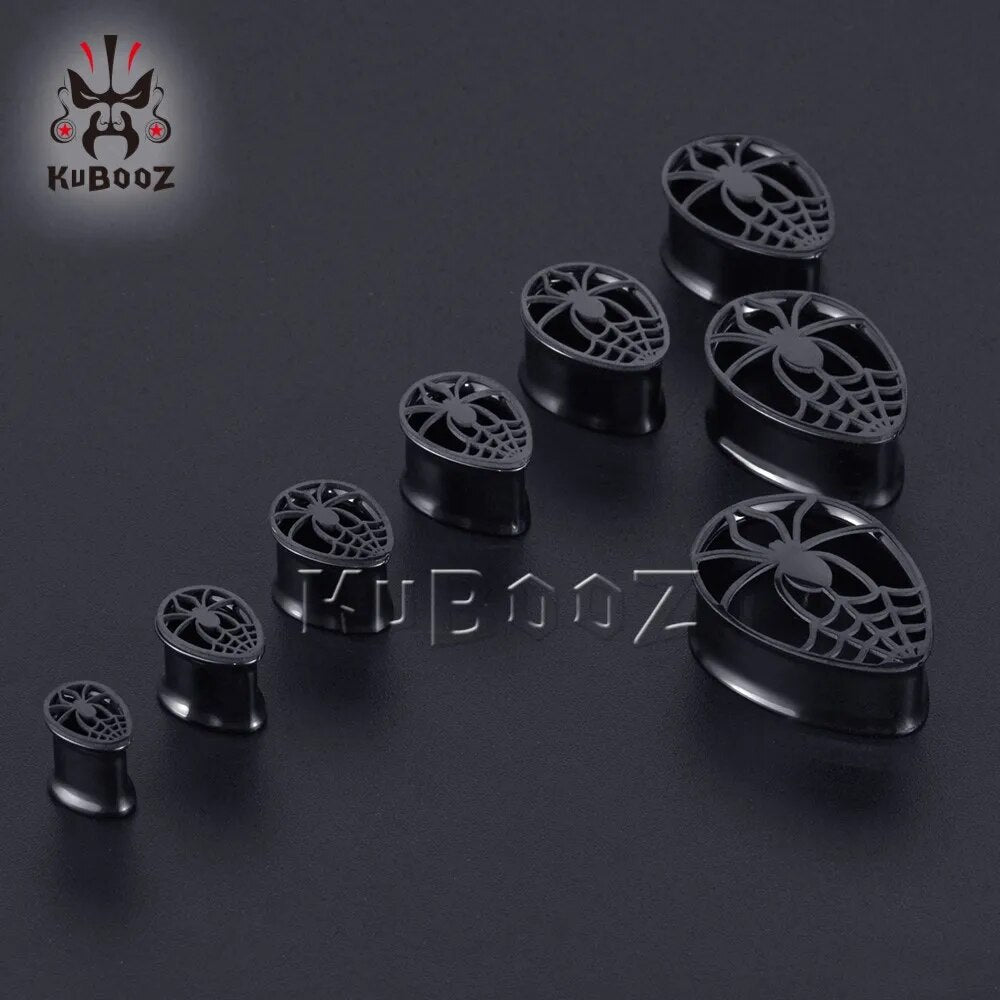 KUBOOZ Unique Stainless Steel Drop Shape Spider Ear Tunnels Expander
