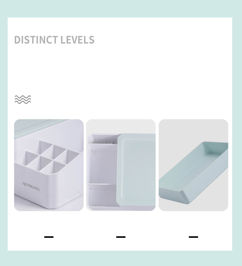 Plastic box with mirror vanity mask lipstick rack - your-beauty-matters