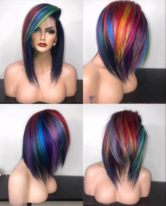 Mixed Color COSPLAY High Temperature Silk Rose Mesh Wig Wig - your-beauty-matters