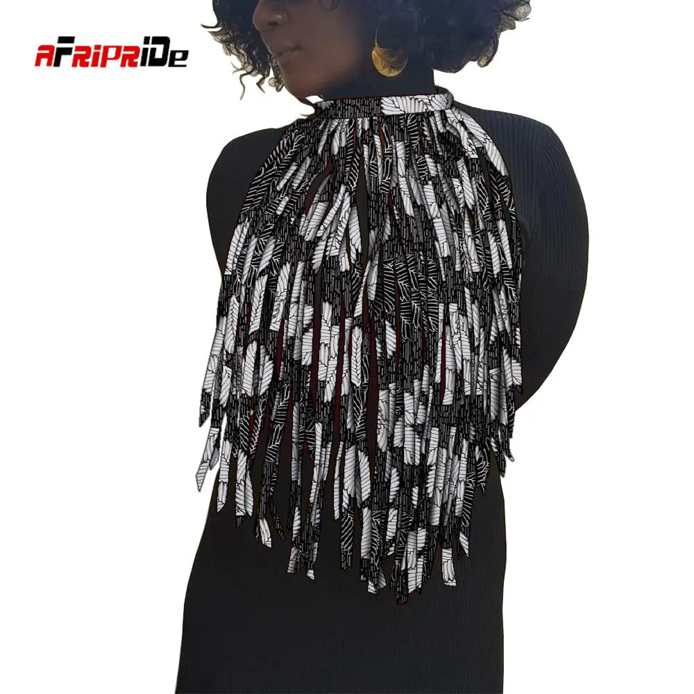 African Print Tassel Necklace