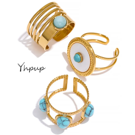 Yhpup Stainless Steel  Open Adjustable Ring