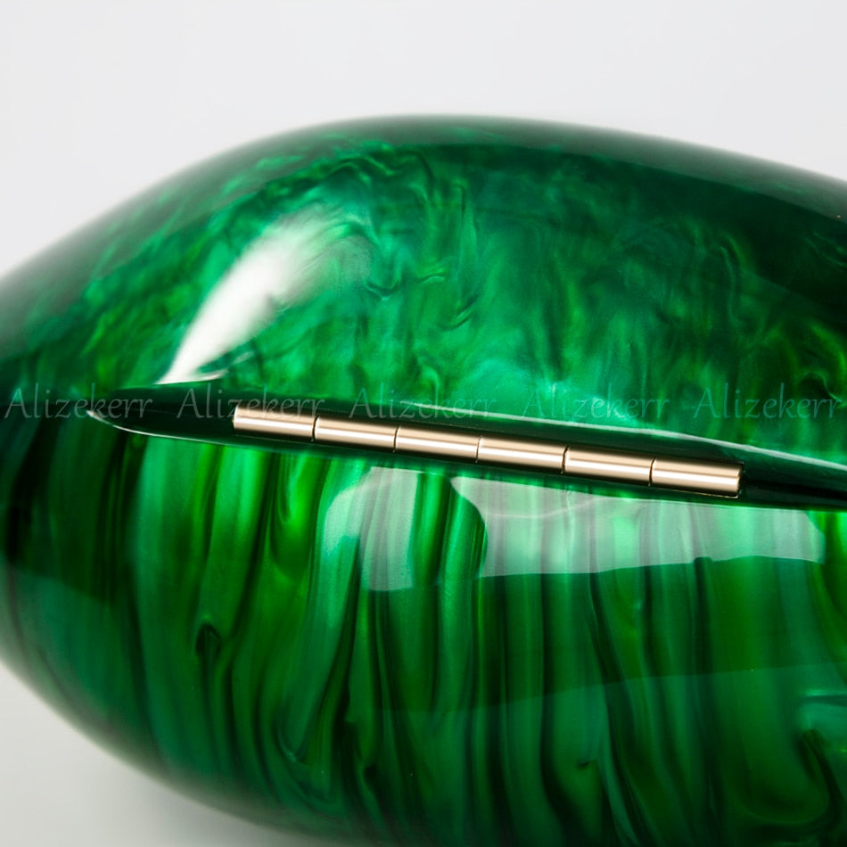 Women Oval Acrylic Evening Clutch