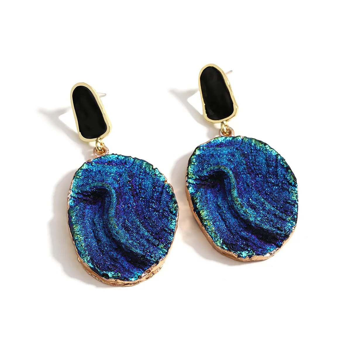 AENSOA Vintage Abstract Simulated Natural Stone Dangle Earrings
