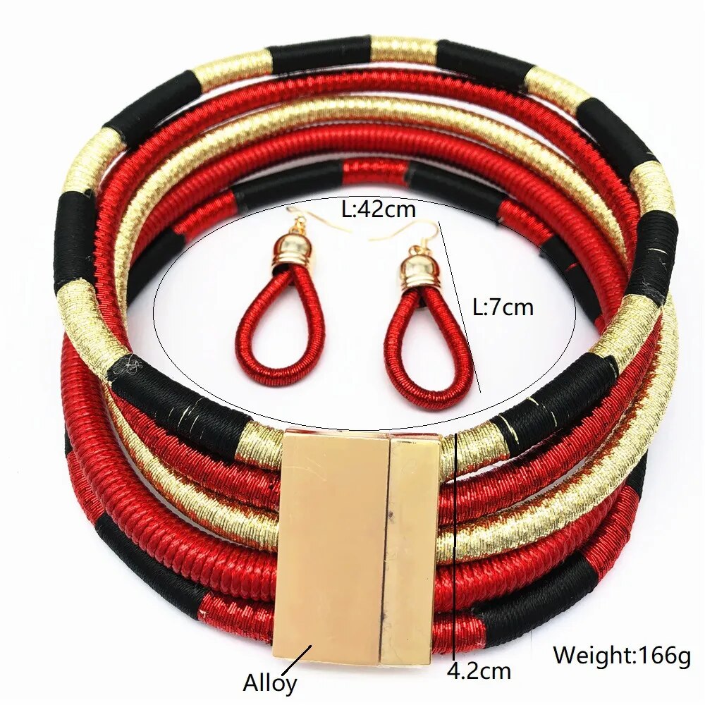 Liffly African Beads Jewelry Set