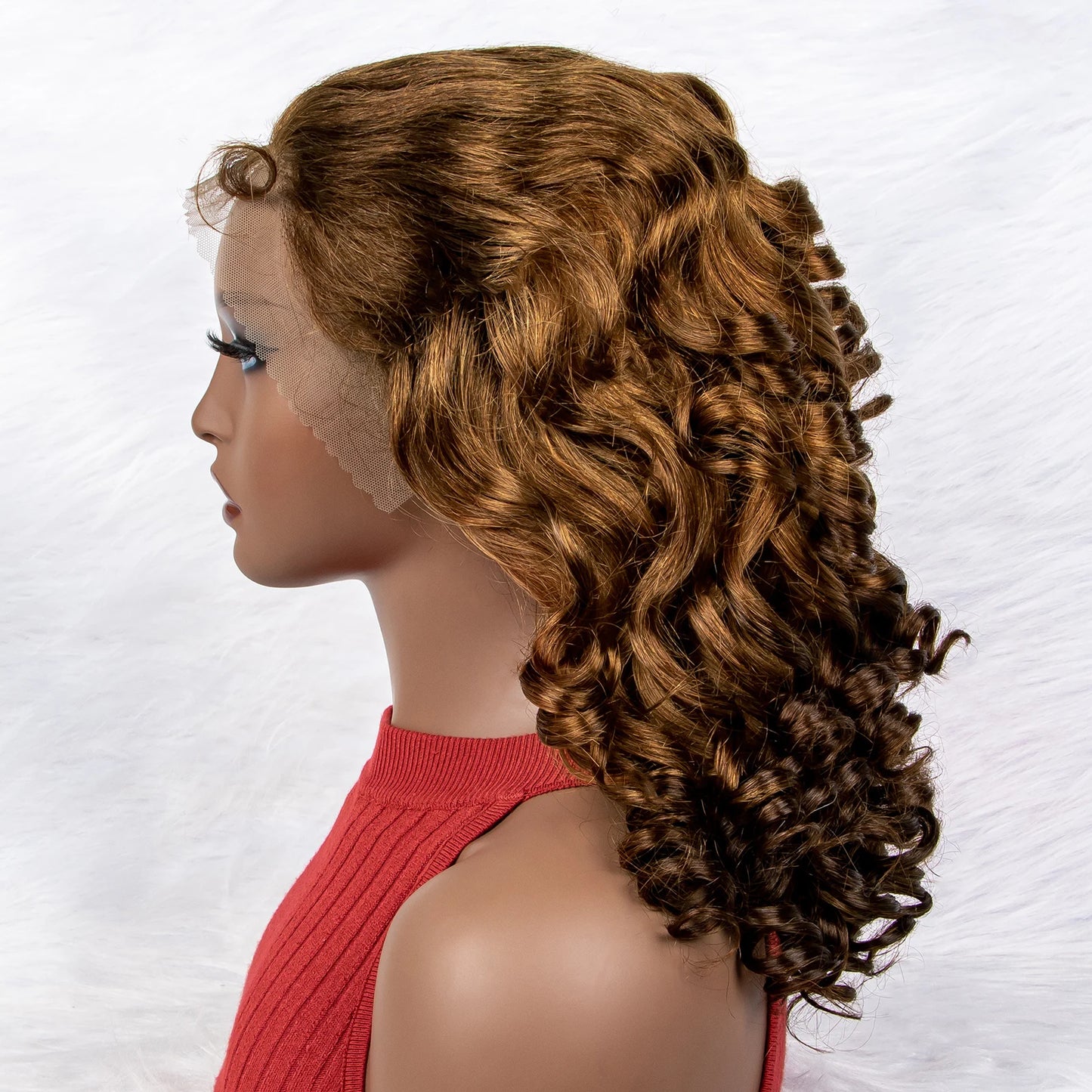 Malaika Bouncy Curly Spring FUMI 13x4 Lace Front Human Hair Wigs 250 Density