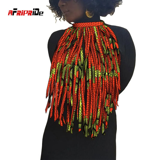 African Print Tassel Necklace
