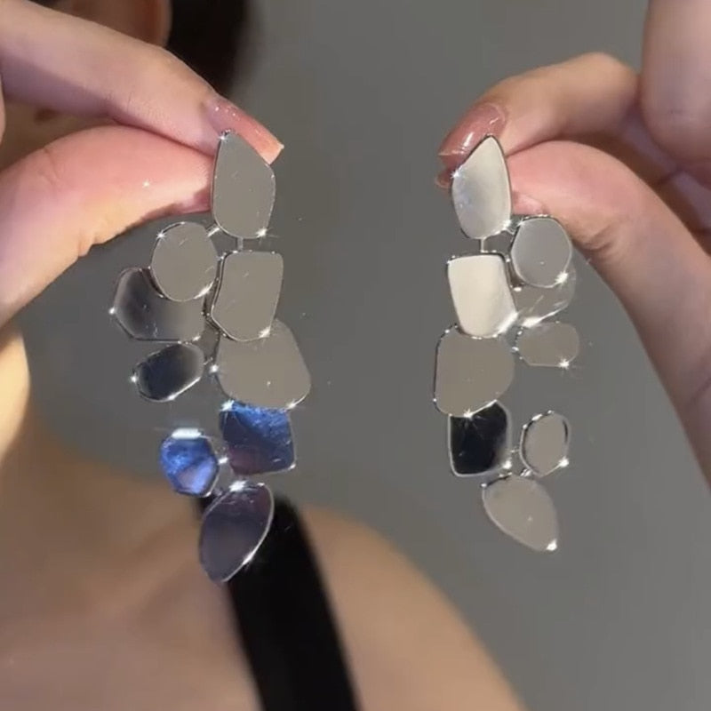 Irregular Metal Pendant Earrings