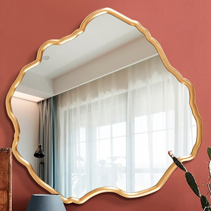 Toilet Large Model Wall Decorative Mirror Makeup Crafts Vanity Aesthetic Shower Mirror Golden Espejo Pared Home Styling YX50DM