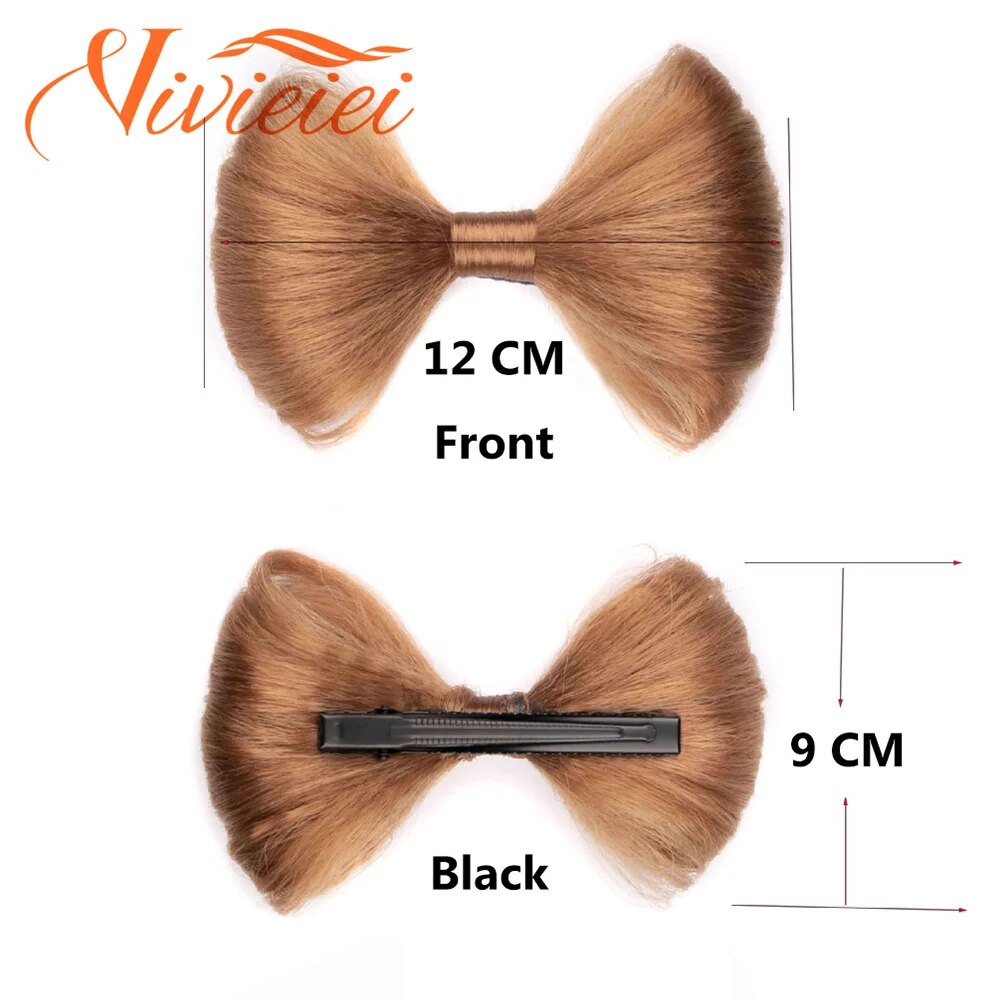 Synthetic Bow Hair Bun Chignon with Hairpins